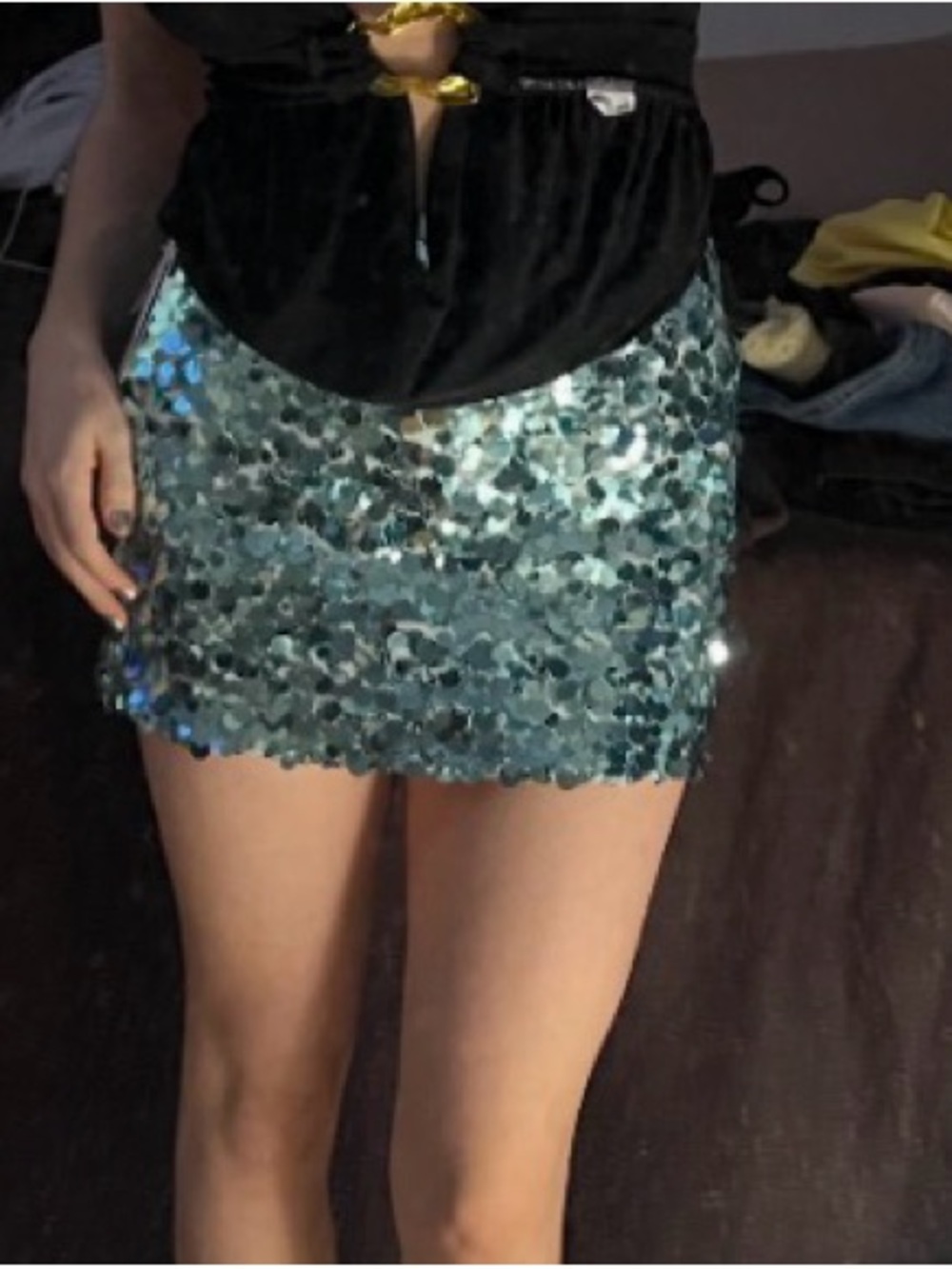 Nordstrom Blue Sequin Mini Skirt